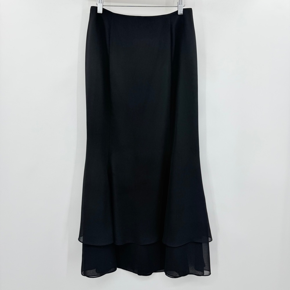 Adrianna Papell Evening Essentials Black Whimsigoth Fairy Maxi Modest Skirt 10